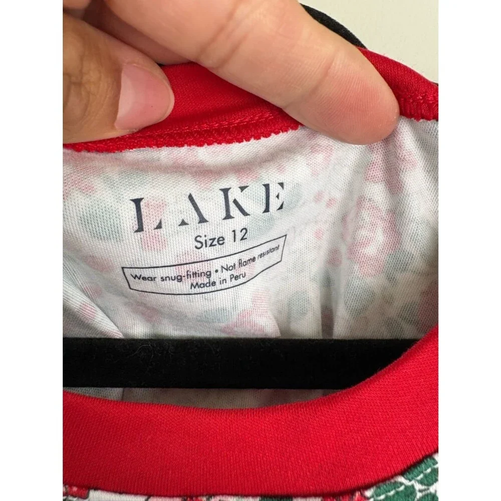 Lake Kids Long sleeve Top ONLY Red Elizabeth Floral Girls Size 12 Pima cotton